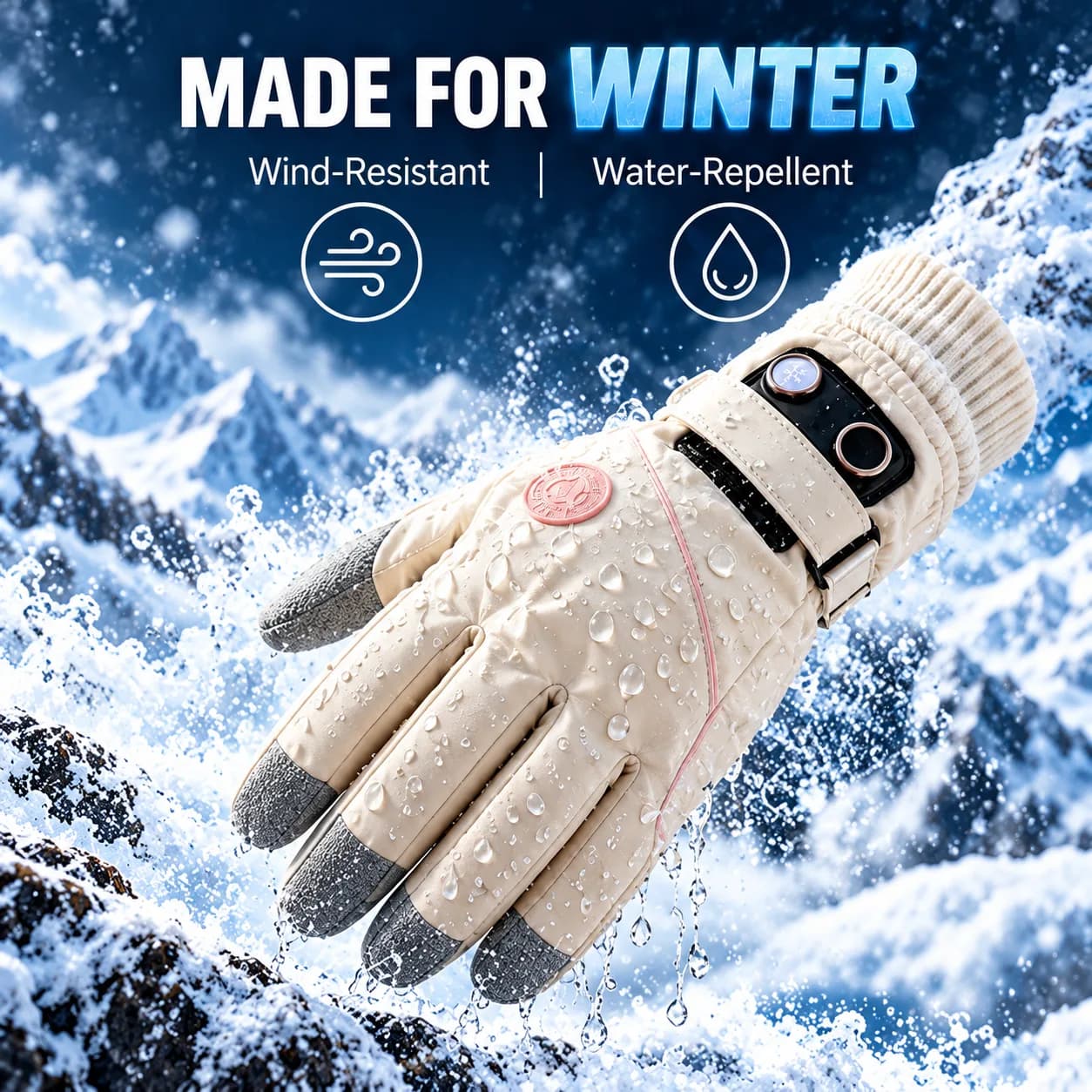 Winter USB power bank heated cotton gloves for men, thickened for motorcycle and electric vehicle riding, heat preservation. image 4