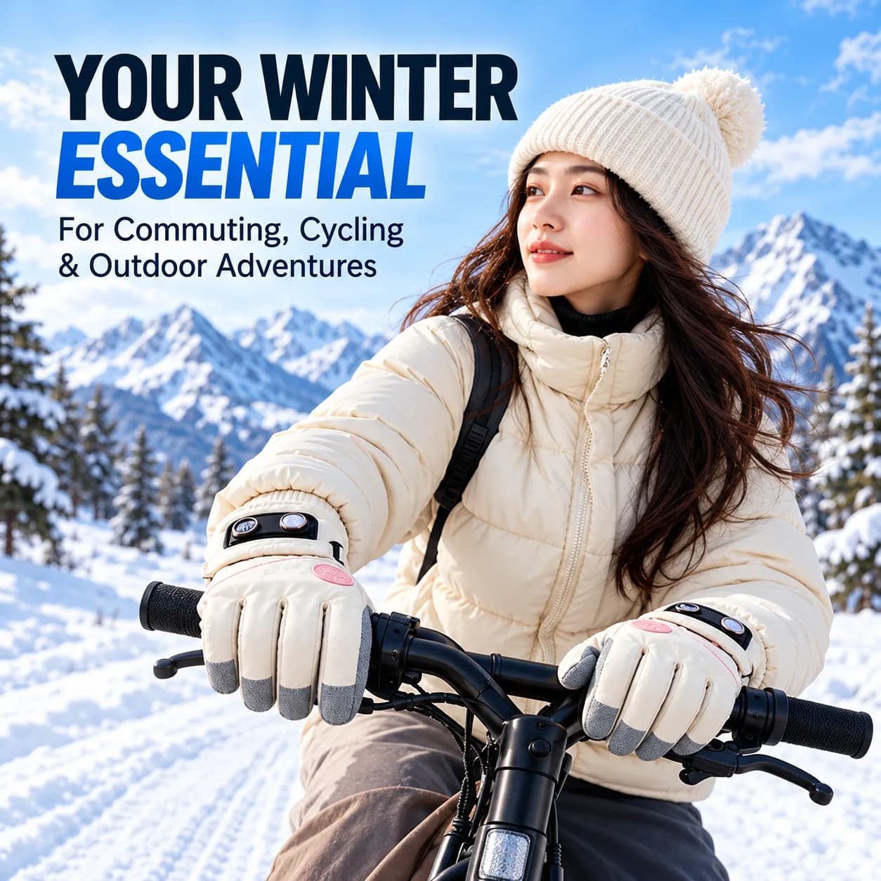 Winter USB power bank heated cotton gloves for men, thickened for motorcycle and electric vehicle riding, heat preservation. image 6