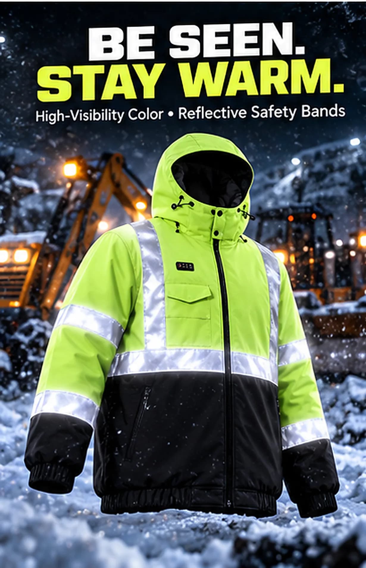 Heated Padded Winter Jacket – Thickened, Insulated, Windproof, and Cold-Resistant Outdoor Coat with Reflective Elements image 5