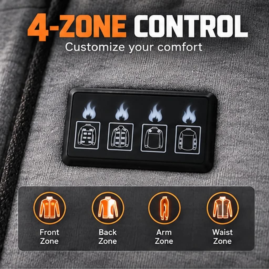 Electric heated cardigan sweatshirt, men's and women's autumn and winter style, loose casual sports American heavyweight zip-up jacket, trendy. image 4