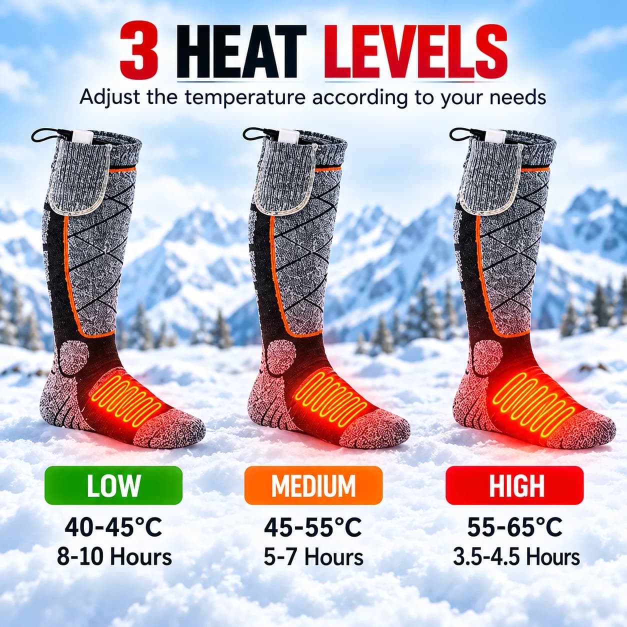 Rechargeable Electric Heated Socks for Men & Women – Winter Thermal Foot Warmer image 4