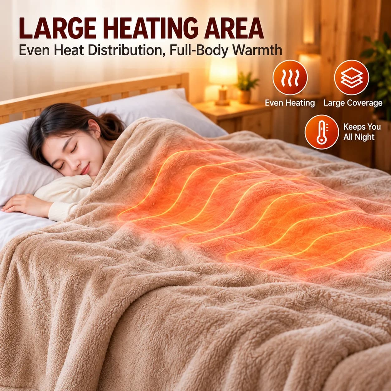 Outdoor camping office USB electric blanket, heated blanket, warm shawl, single mattress, warm cover, thermal blanket image 5
