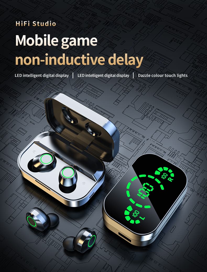 Dual Mode Wireless Gaming Earbuds LED Digital Display HIFI Stereo Earphones Built-in Microphone for Game Calls image 2