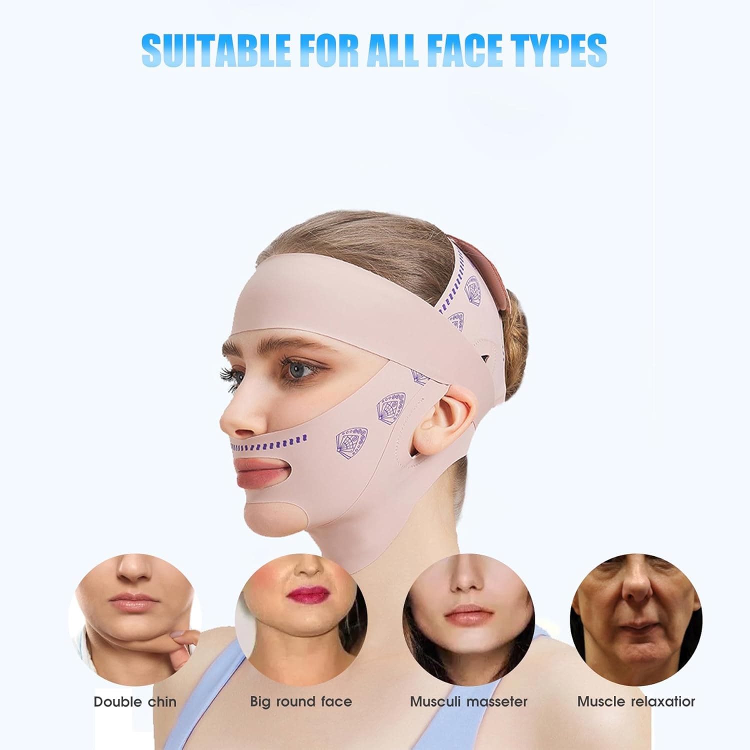 Adjustable V Line Face Lifting Mask, Double Way Wear Reduce Double Chin image 7