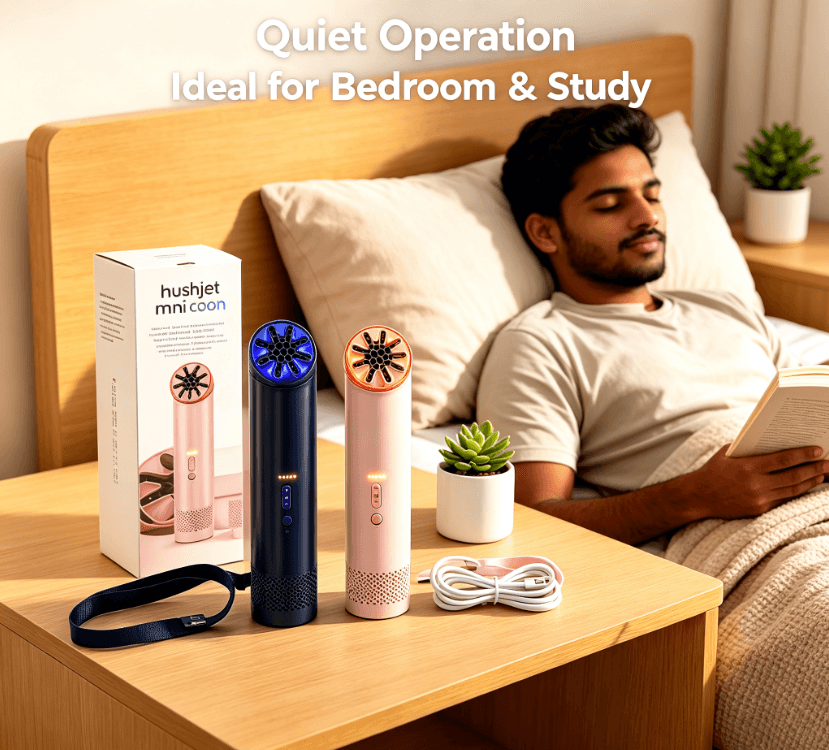GS8 High Speed Mini Cool Fan 3000mAh Low Noise Rechargeable Portable Personal Air Cooler image 5