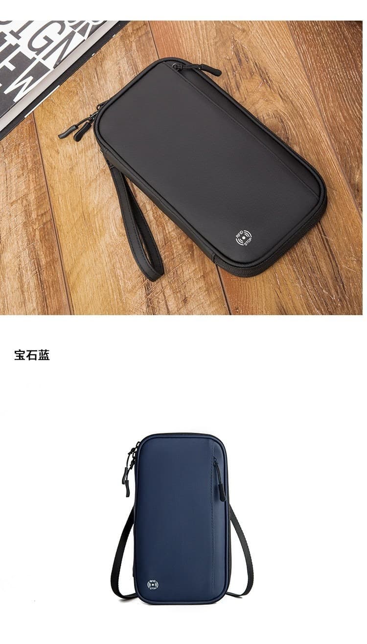 RFID Blocking Passport Holder Waterproof Oxford Travel Document Organizer Multi Slots Wallet with Neck Lanyard image 7