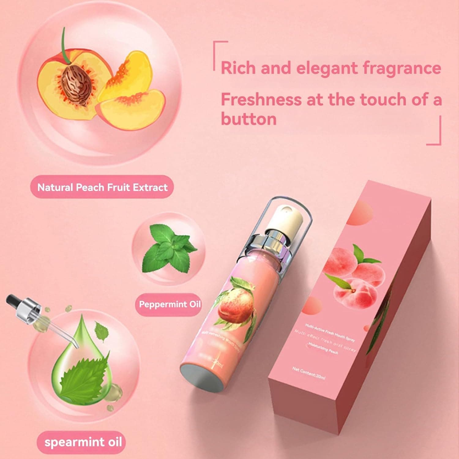 Fruit & Mint Mouth Freshener Spray 6 Flavors Portable 20ml Oral Spray Instant Fresh Breath Remove Bad Breath Pocket Size Daily Oral Care image 6