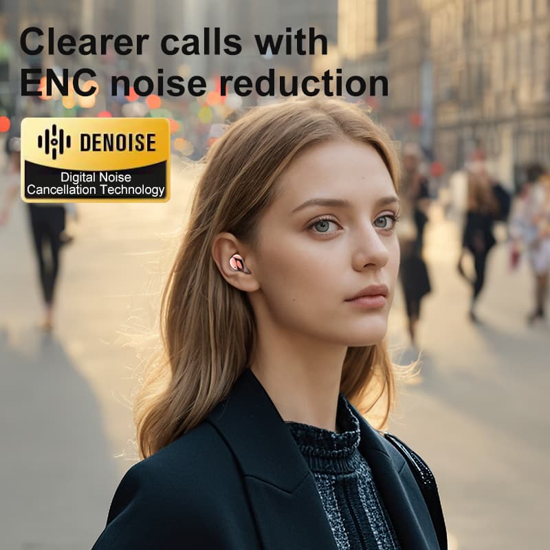 Mini Sleep Wireless Earbuds ENC Noise Cancelling Invisible Soft Silicone Bluetooth Headphones Digital Power Display image 12
