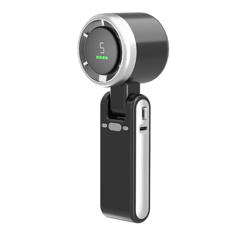 N607 Vortex Handheld Fan 10000RPM Foldable 1800mAh Rechargeable Portable Mini Cooling Fan Black thumbnail