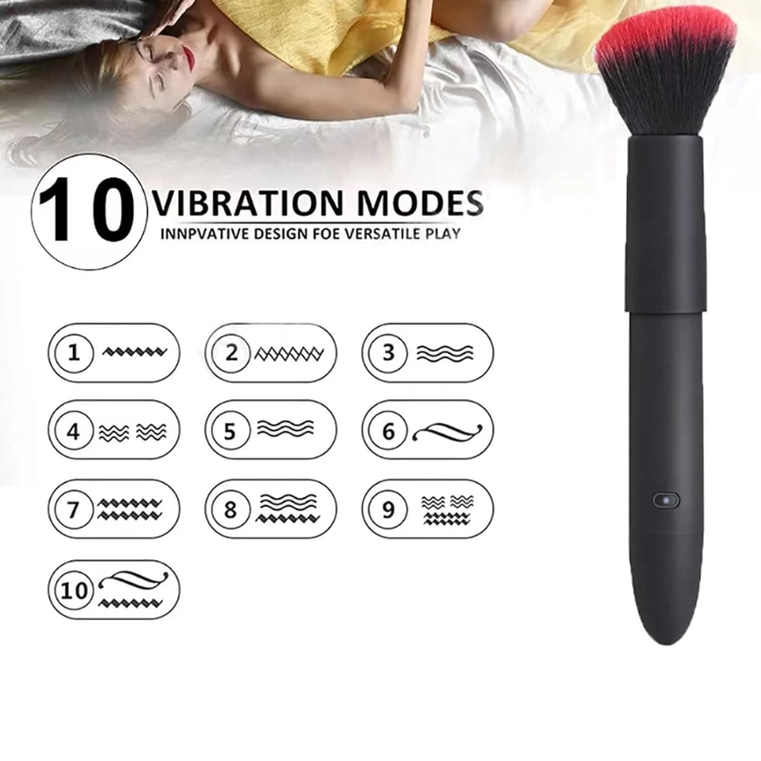 USB Rechargeable Electric Makeup Brush 10 Vibration Modes Soft Fluffy Foundation Blush Cosmetic Brush image 6