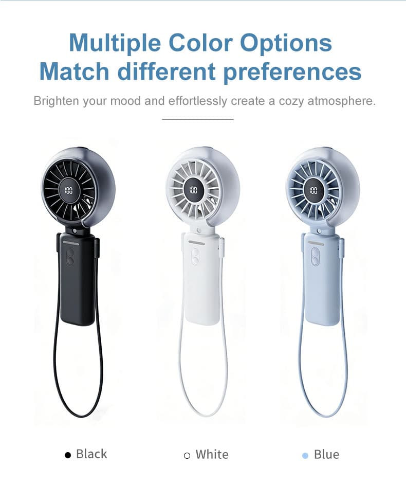 Y5 Handheld Foldable Mist Fan, Portable Mini Cooling Spray Fan with Digital Display image 5