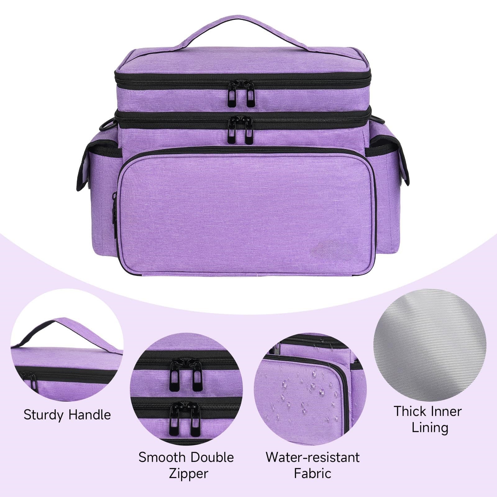 Double Layer Sewing Supplies Storage Bag, Large Capacity Craft Organizer Tote with Removable Dividers, Adjustable Shoulder Strap image 7