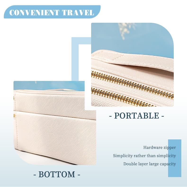 Double Layer Transparent PVC Cosmetic Bag Waterproof PU Large Capacity Portable Travel Makeup Storage Organizer image 6