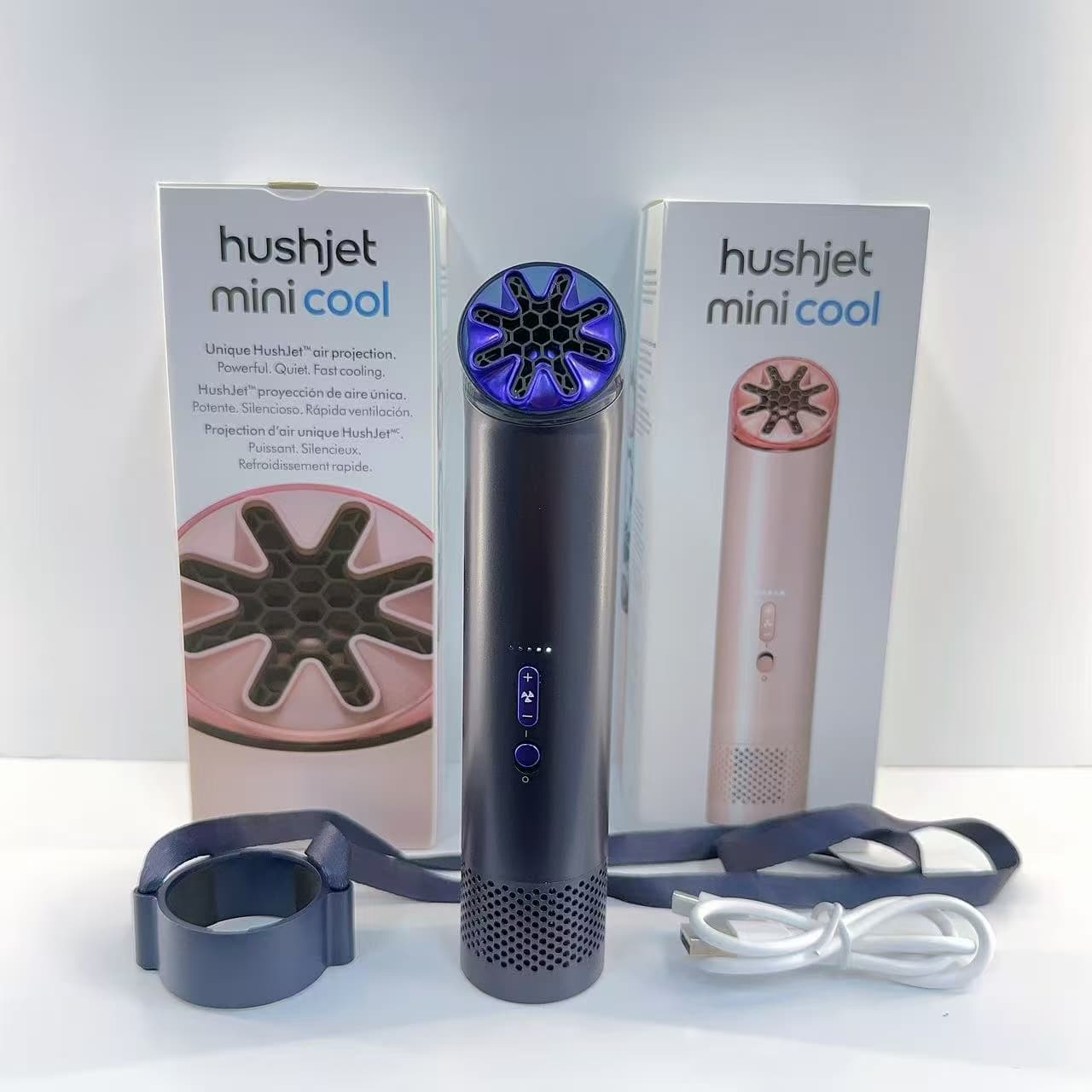 GS8 High Speed Mini Cool Fan 3000mAh Low Noise Rechargeable Portable Personal Air Cooler Blue thumbnail