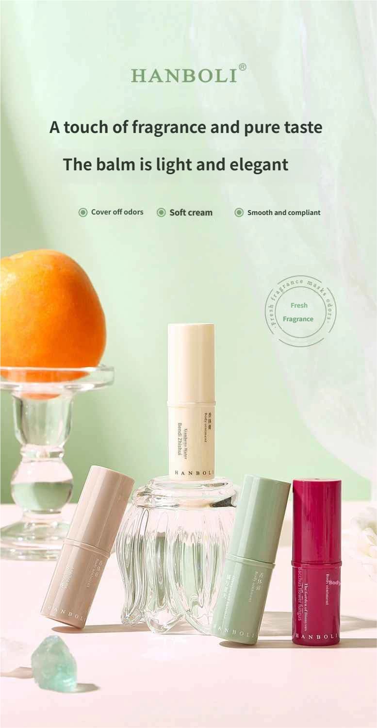 HANBOLI Portable Solid Fragrance Balm Stick 4 Scents Smooth Non-Sticky Mini Body Perfume Deodorant Cream for Daily Travel image 3