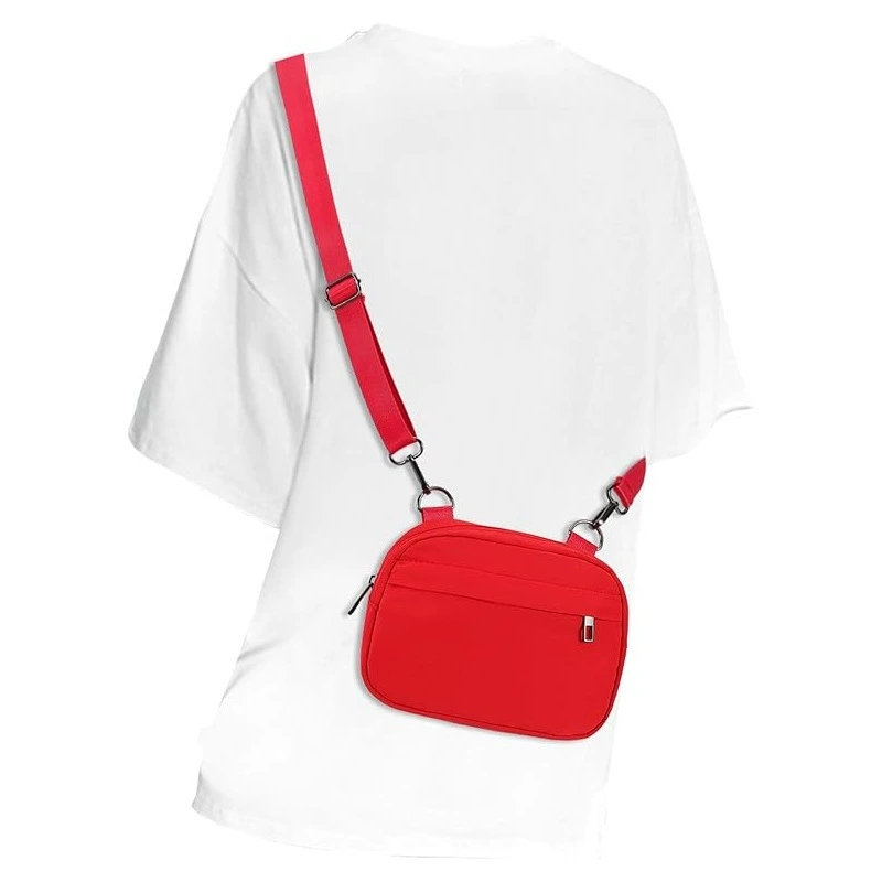 Women’s Small Crossbody Bag, Adjustable Strap Casual Shoulder Purse for Shopping red thumbnail