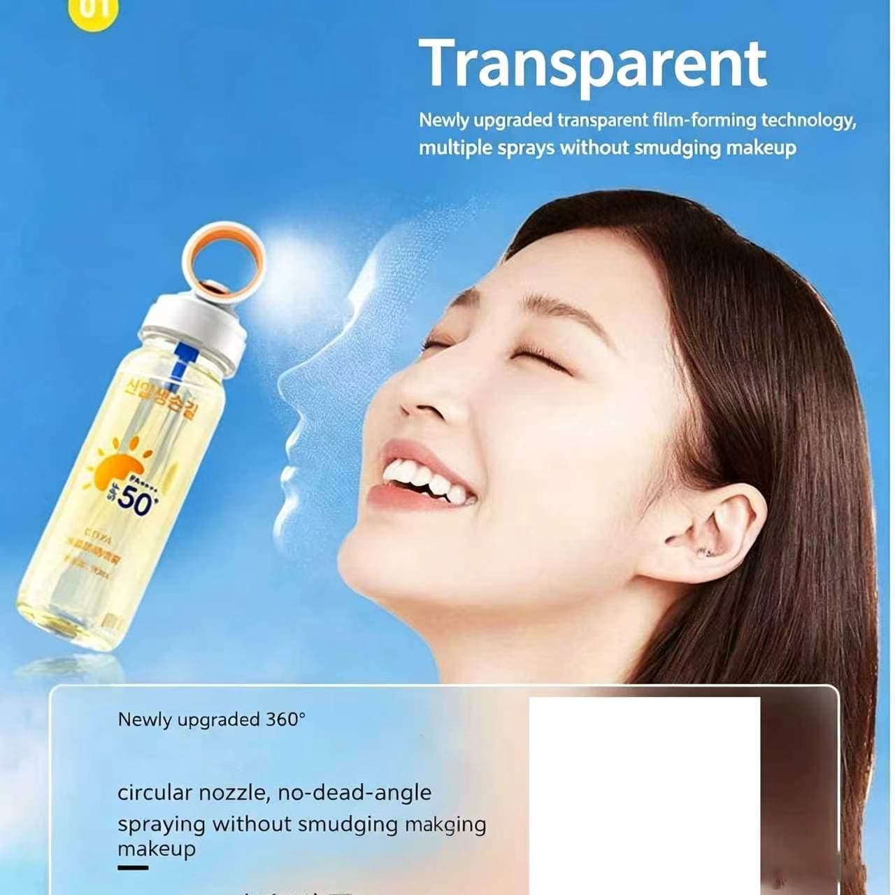 Crystal Sunscreen Spray SPF50+ PA++++ 90ml Portable UV Protection image 6