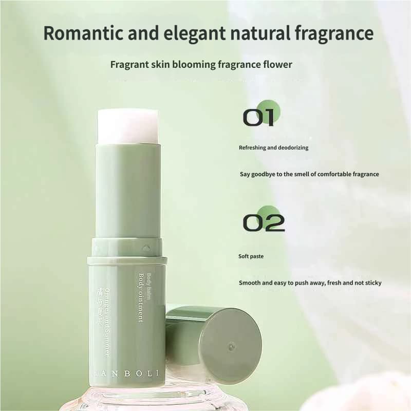 HANBOLI Portable Solid Fragrance Balm Stick 4 Scents Smooth Non-Sticky Mini Body Perfume Deodorant Cream for Daily Travel image 15
