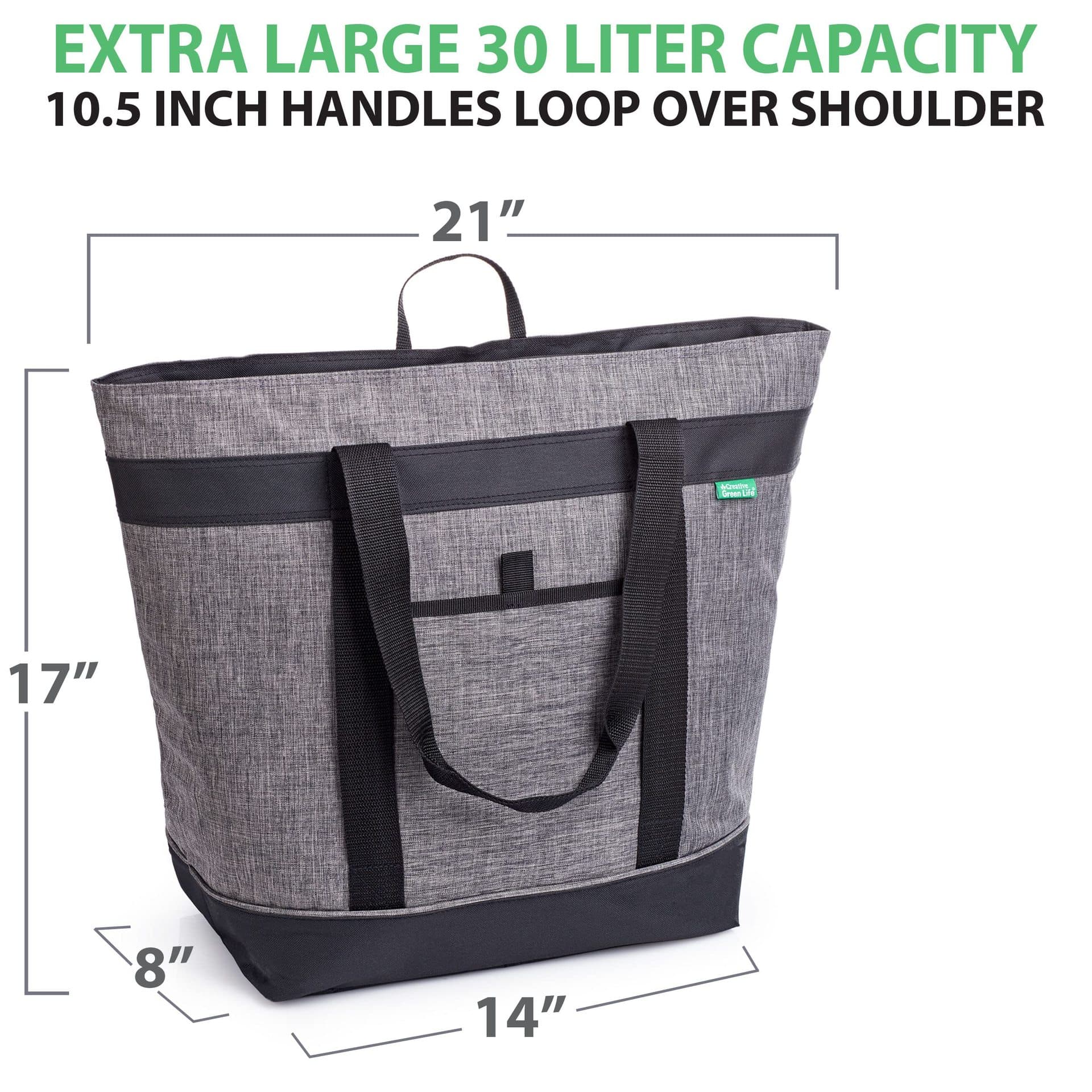30L Large Insulated Cooler Tote Bag Triple‑Layer Thermal Reusable Shopping Picnic Food Bag image 2
