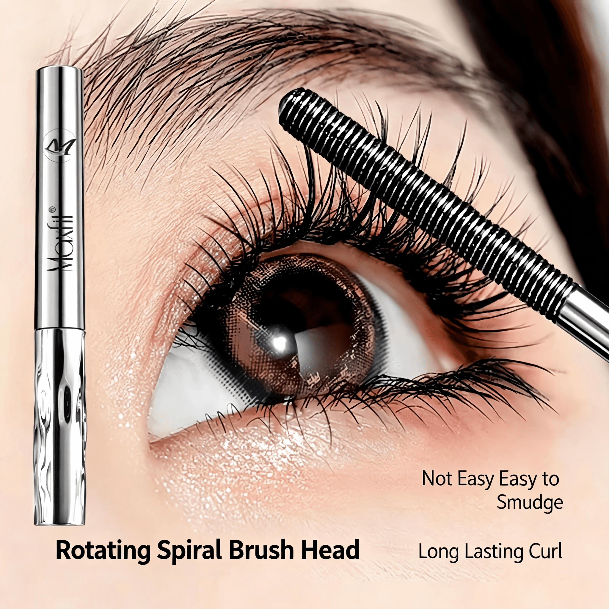 Steel Tube Spiral Brush Mascara Waterproof Smudge Proof Long Lasting Lash Lift Eyelash Makeup Lengthening Curling Mascara image 3