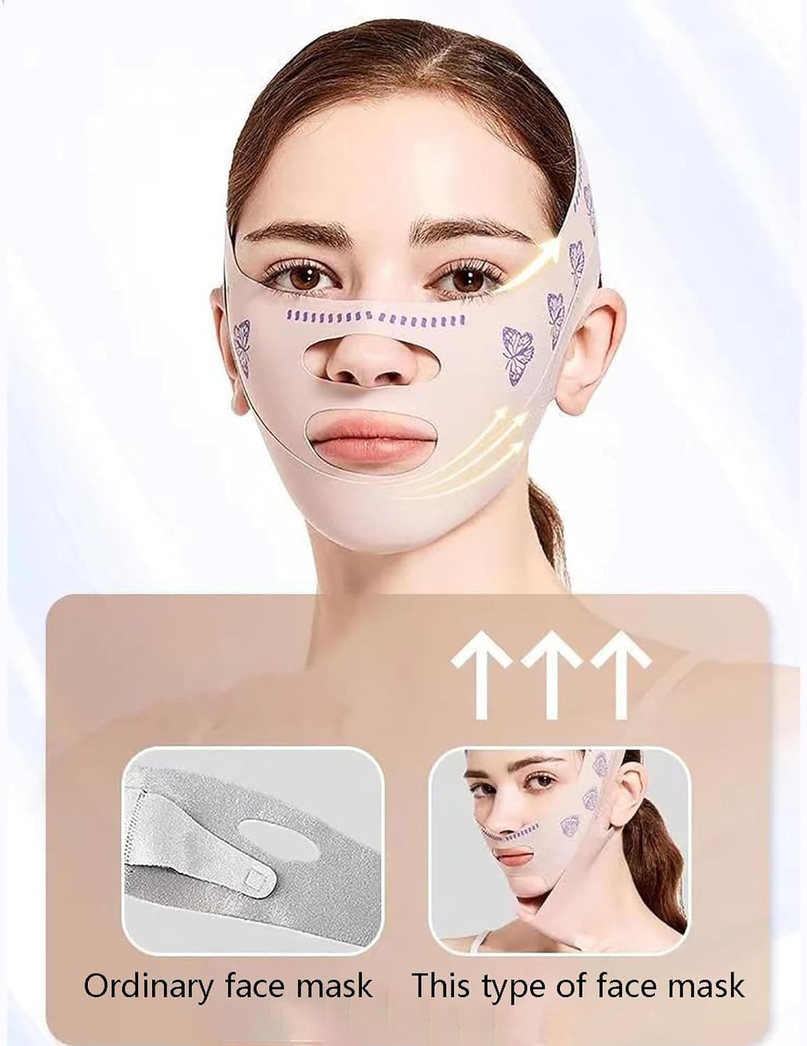Adjustable V Line Face Lifting Mask, Double Way Wear Reduce Double Chin image 12