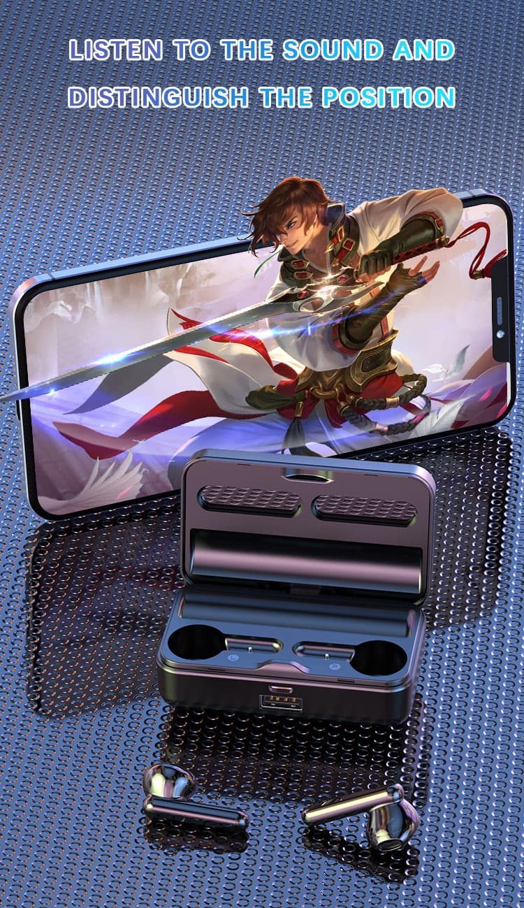 Bluetooth 5.1 Wireless Earbuds Smart Mirror Display HIFI Stereo Earphones Built-in Mic for Calls Gamin image 8