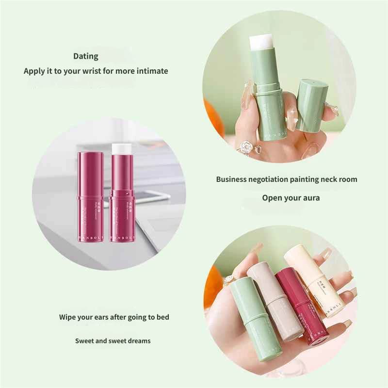 HANBOLI Portable Solid Fragrance Balm Stick 4 Scents Smooth Non-Sticky Mini Body Perfume Deodorant Cream for Daily Travel image 14