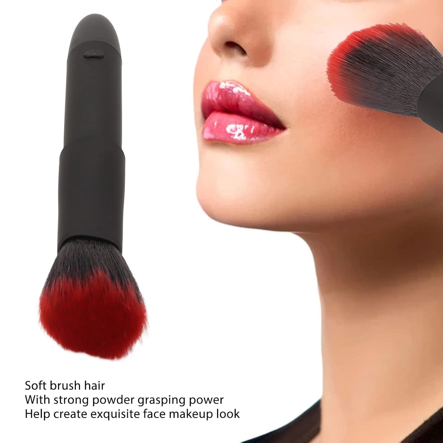 USB Rechargeable Electric Makeup Brush 10 Vibration Modes Soft Fluffy Foundation Blush Cosmetic Brush image 3