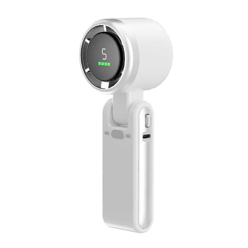 N607 Vortex Handheld Fan 10000RPM Foldable 1800mAh Rechargeable Portable Mini Cooling Fan White thumbnail