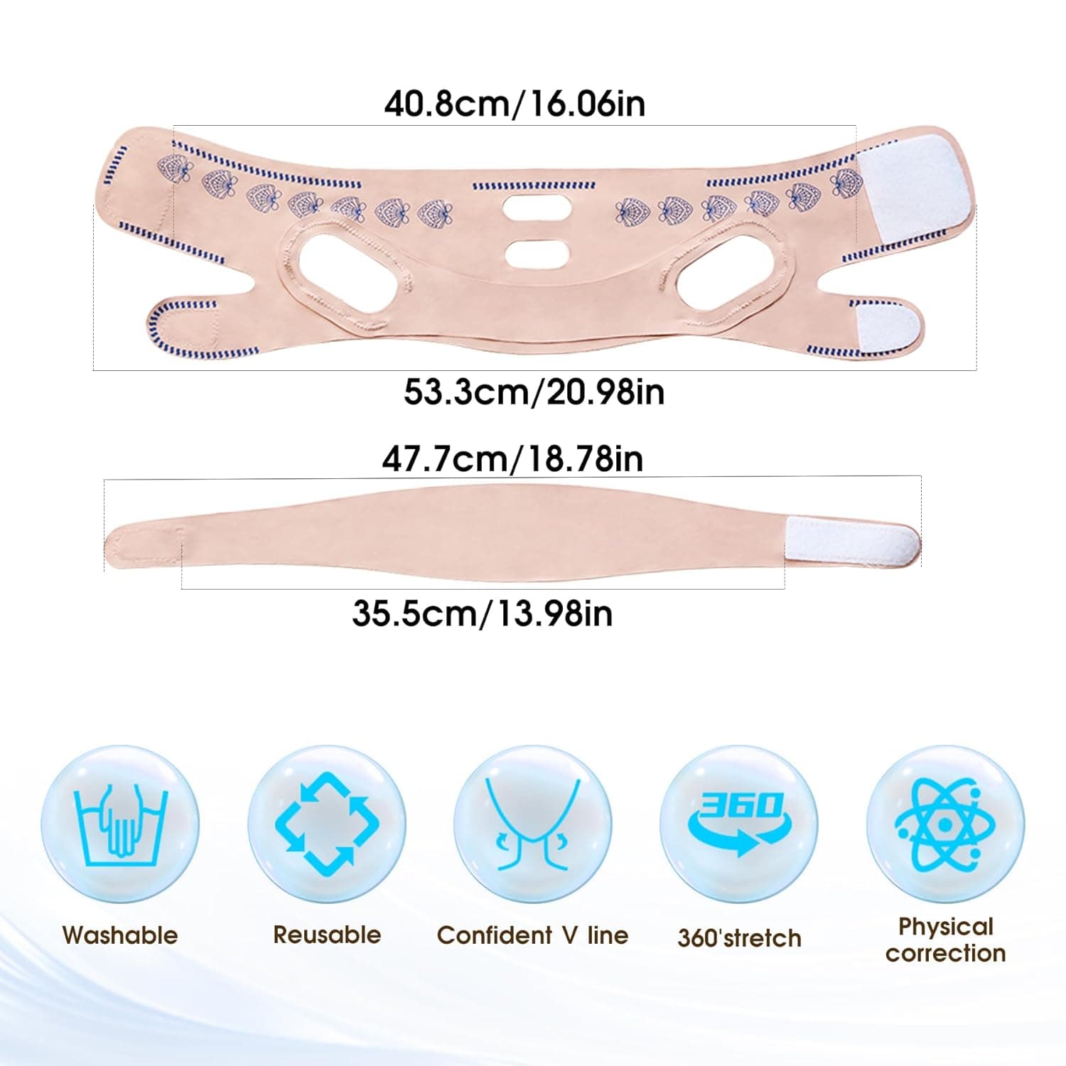 Adjustable V Line Face Lifting Mask, Double Way Wear Reduce Double Chin image 9