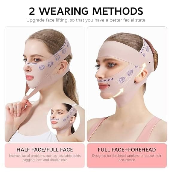 Adjustable V Line Face Lifting Mask, Double Way Wear Reduce Double Chin image 3