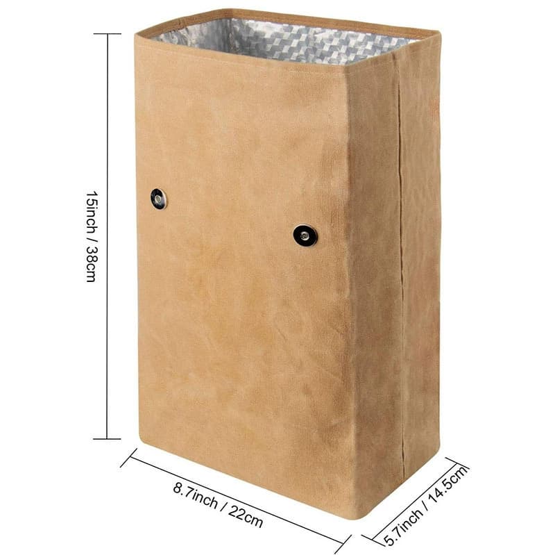 Reusable Waterproof Canvas Lunch Sack, Portable Insulated Food Storage Bag image 5