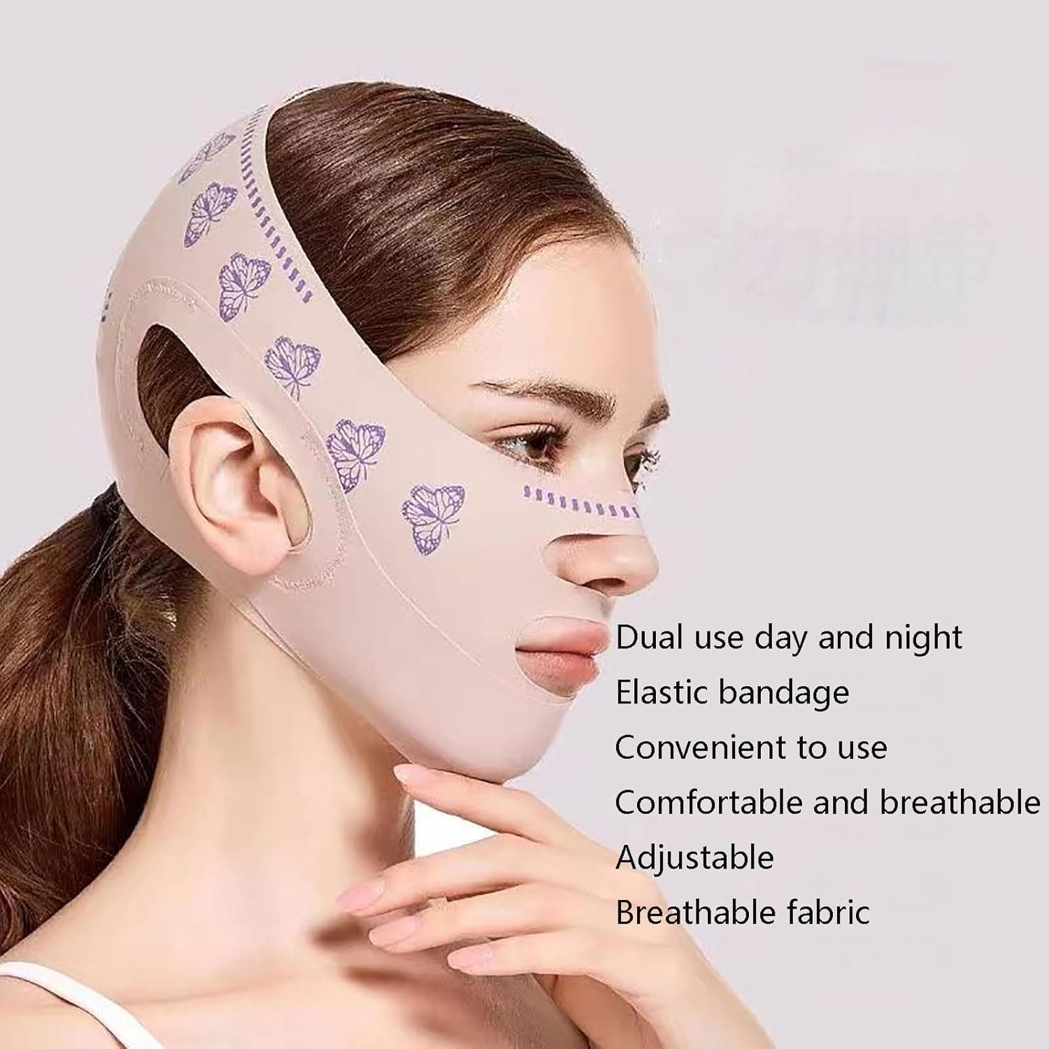 Adjustable V Line Face Lifting Mask, Double Way Wear Reduce Double Chin image 8