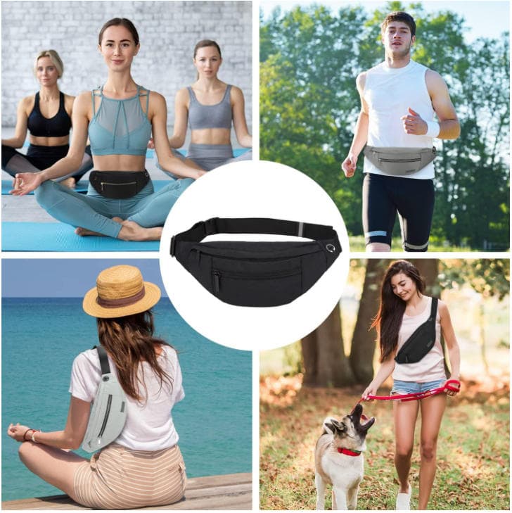 Oxford Cloth Fanny Pack, Multi‑Pocket Water‑Resistant Waist Bag Adjustable Belt Pouch for Travel Sports Daily Use image 5