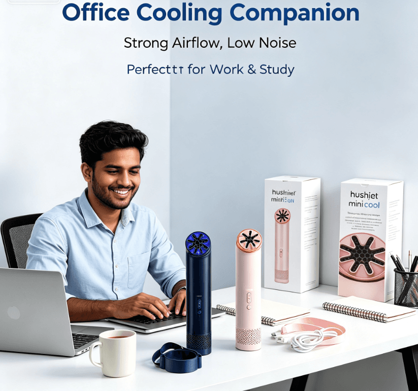 GS8 High Speed Mini Cool Fan 3000mAh Low Noise Rechargeable Portable Personal Air Cooler image 6