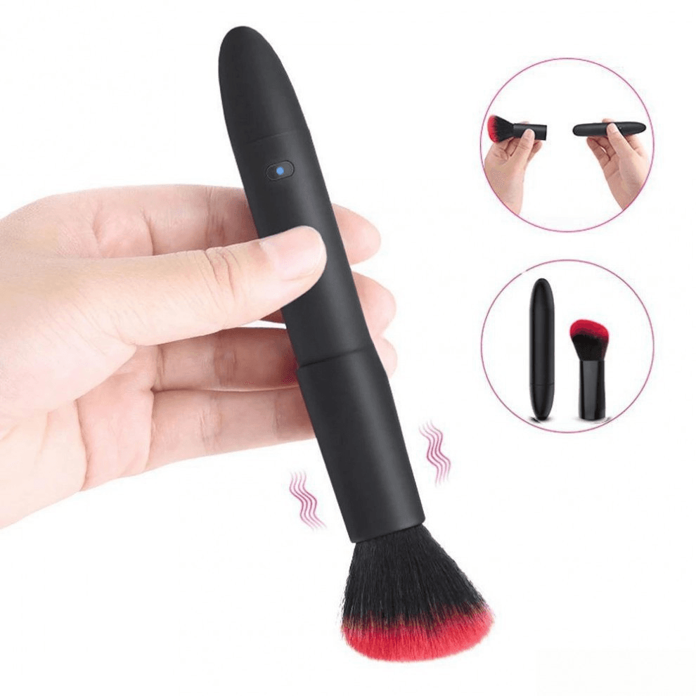USB Rechargeable Electric Makeup Brush 10 Vibration Modes Soft Fluffy Foundation Blush Cosmetic Brush image 7