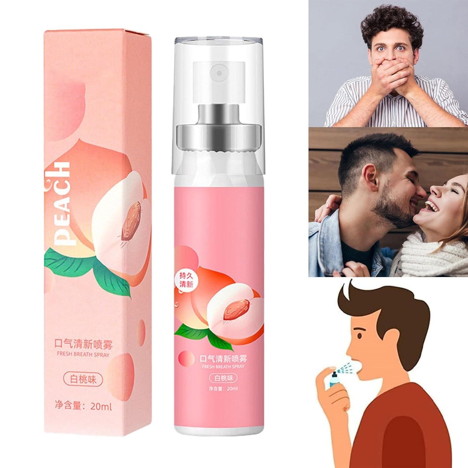 Fruit & Mint Mouth Freshener Spray 6 Flavors Portable 20ml Oral Spray Instant Fresh Breath Remove Bad Breath Pocket Size Daily Oral Care image 7