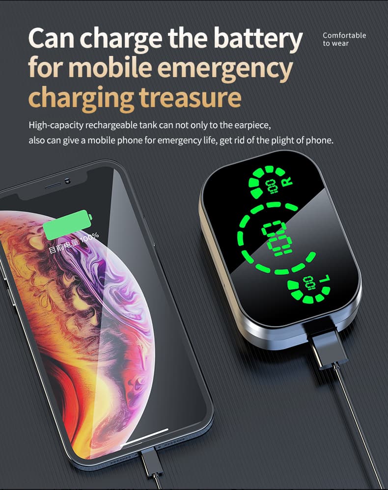Dual Mode Wireless Gaming Earbuds LED Digital Display HIFI Stereo Earphones Built-in Microphone for Game Calls image 3