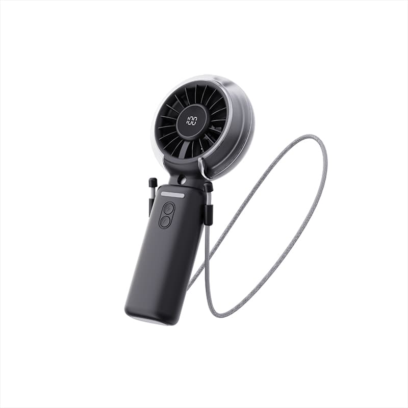 Y5 Handheld Foldable Mist Fan, Portable Mini Cooling Spray Fan with Digital Display Black thumbnail