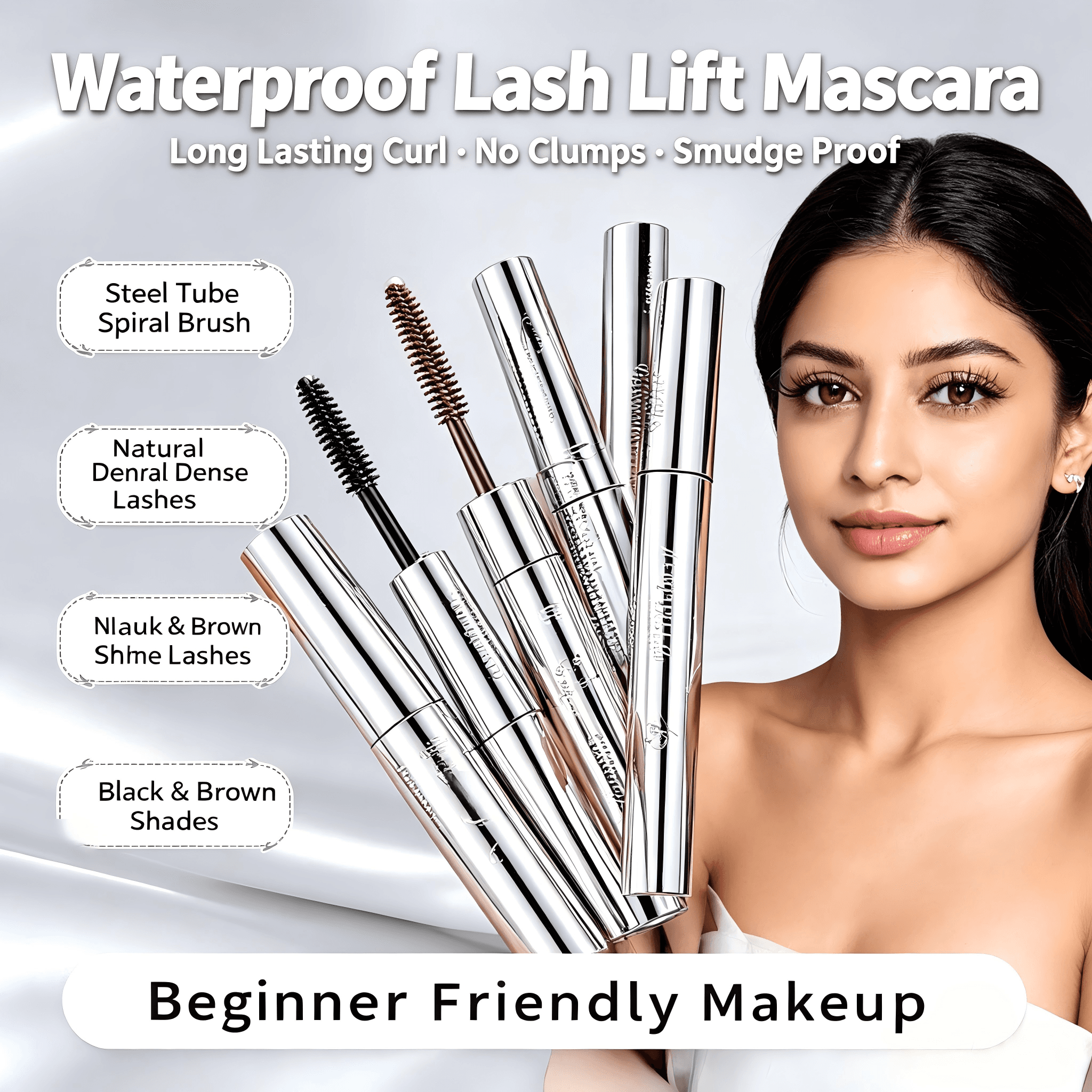 Steel Tube Spiral Brush Mascara Waterproof Smudge Proof Long Lasting Lash Lift Eyelash Makeup Lengthening Curling Mascara image 9