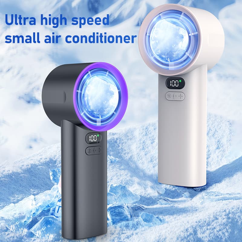 M57 Turbofan Portable Fan 18°C Cold Wind 100 Speed 3600mAh Rechargeable Mini Ice Bucket Fan image 11