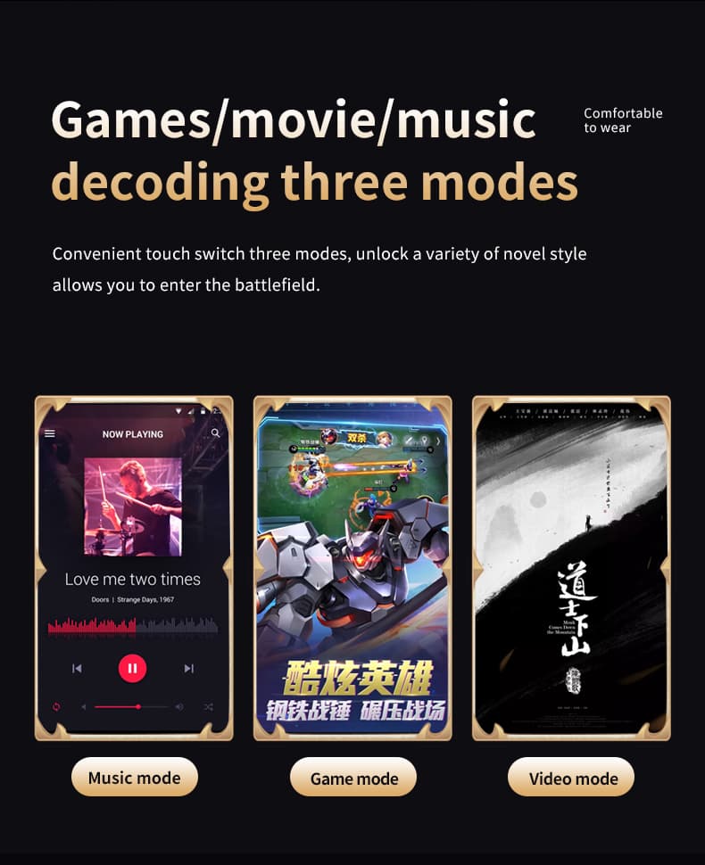 Dual Mode Wireless Gaming Earbuds LED Digital Display HIFI Stereo Earphones Built-in Microphone for Game Calls image 9
