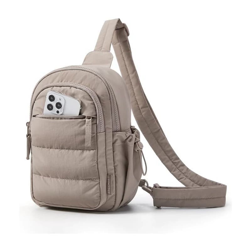 Lightweight Quilted Sling Bag, Multi Pocket Water Resistant Crossbody Chest Bag for Travel Daily image 5
